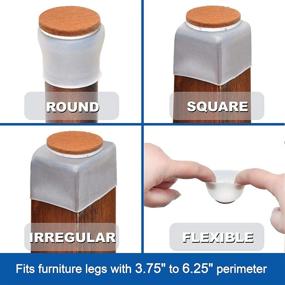 img 1 attached to 32pcs Silicone Chair Leg Caps - Felt Furniture Pads for Hardwood Floors - Floor Protectors for Chair Legs - Sliders to Safeguard Floors