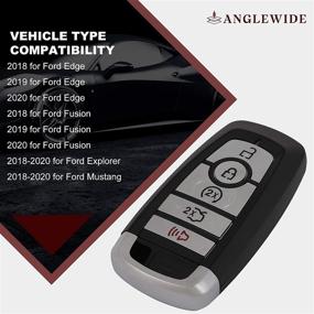 img 3 attached to ANGLEWIDE Car Key Fob Keyless Entry Remote Replacement for Ford Fusion Edge Explorer Mustang (FCC M3N-A2C93142600) 5 Buttons Black 1pad