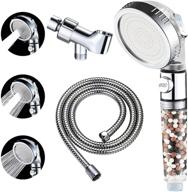 kaiying filtered shower head with pausing switch, high pressure handheld detachable showerhead with removable water filter, 5ft hose, and adjustable angle bracket (transparent) logo