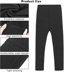 img 2 attached to 👧 3 Pack Kids Winter Velvet Leggings with Cotton Fleece Lining - Warm and Soft Pants by TODDOR