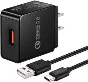 img 4 attached to Optimized Quick Charge 3.0 Fast Charger for LG Stylo 4 5 6, ThinQ G5 G6 G7 G8 G8X K51, V20 V30 V30S V35 V40 V50 V60 ThinQ, Velvet, 18W Travel Rapid Adapter with 5Ft USB Type C Charging Cable