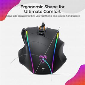 img 1 attached to 🖱️ Enhance Your Gaming Experience with Gihokod RGB Gaming Mouse: Wired, Ergonomic Design, Chroma RGB Backlit, 8000DPI Adjustable, 8 Programmable Buttons, Comfortable Grip - Perfect for Windows PC Gamers (Black)
