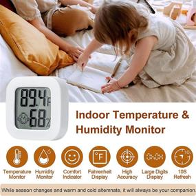 img 3 attached to 🌡️ Humidity Sensor Indoor Thermometer Hygrometer Humidity Gauge Temperature and Humidity Monitor LCD Display Fahrenheit ℉ (White-5PCS)