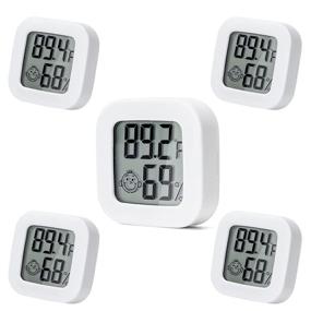 img 4 attached to 🌡️ Humidity Sensor Indoor Thermometer Hygrometer Humidity Gauge Temperature and Humidity Monitor LCD Display Fahrenheit ℉ (White-5PCS)