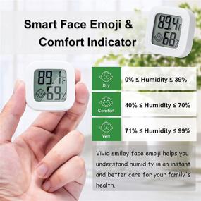 img 2 attached to 🌡️ Humidity Sensor Indoor Thermometer Hygrometer Humidity Gauge Temperature and Humidity Monitor LCD Display Fahrenheit ℉ (White-5PCS)