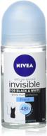 💦 nivea black & white pure invisible roll-on for women - 50ml: effective odor protection logo