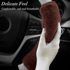 img 1 attached to Achiou Universal Steering Luxurious Rhinestone Interior Accessories