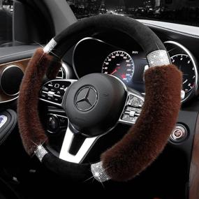 img 2 attached to Achiou Universal Steering Luxurious Rhinestone Interior Accessories