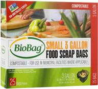 🌱 biobag premium compostable food scrap bags: 3 gallon, 25 count - eco-friendly solution for proper waste management logo