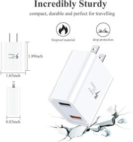 img 1 attached to 🔌 Excgood USB C кабель 10 футов с быстрой зарядкой USB и двойным портом стеновой зарядки - совместим с Galaxy S8/9+/10e, Note 8/9, LG G5/6/7 V20/30, HTC - 2 штуки, белый