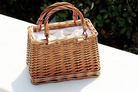 img 1 attached to QTMY Bow Rattan Woven Bag: Stylish Top Handle Handbag with Bohemian Twist, Ideal for Beach and Beyond (Beige)