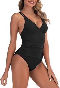 img 3 attached to 👙 LAPHEE ROSE: Stylish Ruched Swimwear - Sexy One Piece Swimsuit for Women