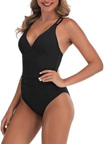 img 1 attached to 👙 LAPHEE ROSE: Stylish Ruched Swimwear - Sexy One Piece Swimsuit for Women