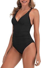 img 2 attached to 👙 LAPHEE ROSE: Stylish Ruched Swimwear - Sexy One Piece Swimsuit for Women