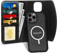 📱 fyy magnetic detachable wallet case for iphone 12 pro max 5g - black | wireless charging support & card slots logo