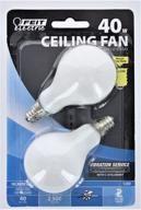 💡 2 count of feit electric bp40a15c/w/cf 40w white ceiling fan light bulbs logo