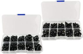 img 3 attached to 👀 267Pcs Plastic Safety Eyes Nose Set for Doll, Puppet, Plush Animal Making - 5 Sizes Black, Plastic Safety Eyes (6-12 mm), Plastic Safety Triangle Nose (6-13mm)