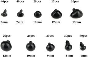 img 2 attached to 👀 267Pcs Plastic Safety Eyes Nose Set for Doll, Puppet, Plush Animal Making - 5 Sizes Black, Plastic Safety Eyes (6-12 mm), Plastic Safety Triangle Nose (6-13mm)
