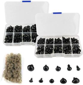 img 4 attached to 👀 267Pcs Plastic Safety Eyes Nose Set for Doll, Puppet, Plush Animal Making - 5 Sizes Black, Plastic Safety Eyes (6-12 mm), Plastic Safety Triangle Nose (6-13mm)