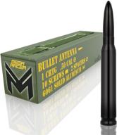 🚗 mega racer 50 cal bullet antenna for cars - 5.5 inch universal am/fm radio, 6061 solid aluminum bullet car antenna anti-theft design car wash safe, black - stylish and secure auto accessory logo