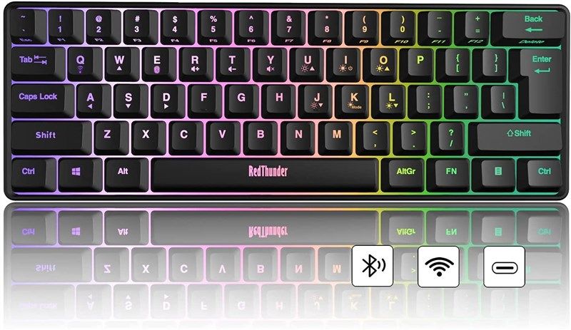 RedThunder G61 61 Keys RGB Backlit Mechanical Mini USB Wired Gaming  Keyboard