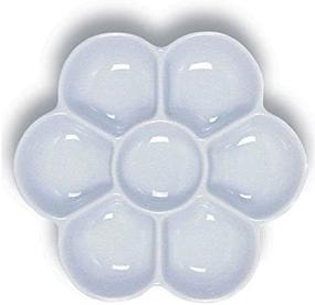 img 4 attached to Yasutomo Porcelain 6-Well Floral Palette Dish: Ideal for Artists, 5 inch Diameter, White (WCW213)