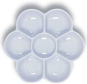 img 2 attached to Yasutomo Porcelain 6-Well Floral Palette Dish: Ideal for Artists, 5 inch Diameter, White (WCW213)