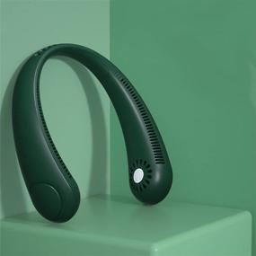 img 1 attached to Stay Cool and Stylish with BIT DANCE Bladeless Portable Neck Fan: Hands-Free Neck 🌀 Air Conditioner with 3 Speeds in Fashionable Headphone Design (Green) for Home, Office, and Outdoor