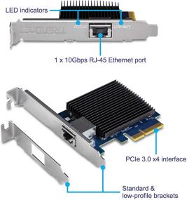 img 3 attached to TRENDnet 10 Гигабитный адаптер сети для PCIe | Преобразует слот PCIe в 10G Ethernet порт | Поддерживает 802.1Q VLAN | Включает стандартные и низкопрофильные кронштейны | Совместим с PCIe 2.0 и PCIe 3.0 | Цвет: Серебро | Модель: TEG-10GECTX