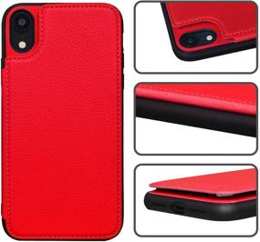 img 3 attached to 🔴 ACXLIFE iPhone XR Wallet Case: Hybrid Protective Cover with Card Holder & Magnetic Closure (Red)