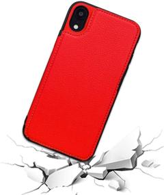 img 1 attached to 🔴 ACXLIFE Чехол-кошелек для iPhone XR: гибридное защитное покрытие с держателем для карт и магнитным замком (красный)