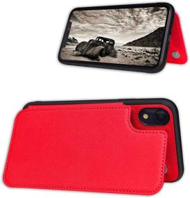 img 2 attached to 🔴 ACXLIFE iPhone XR Wallet Case: Hybrid Protective Cover with Card Holder & Magnetic Closure (Red)