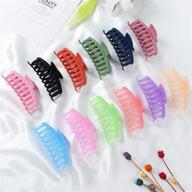 🎀 set of 12 nonslip large hair claw clips: 4.3 inch big banana hair claws – 6 vibrant candy colors and 6 elegant matte shades for women and girls logo