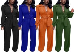 img 1 attached to 👗 Tbahhir Women's Colorblock Jumpsuit Overalls - Women's Clothing for Jumpsuits, Rompers, and Overalls