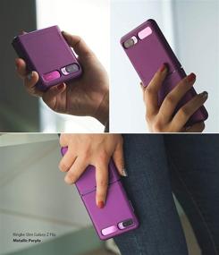 img 2 attached to 📱 Ringke Slim Protective Phone Cover for Samsung Galaxy Z Flip 5G (2020) - Purple, Hard Premium Thin Solid PC with Non-Slip Pad Compatibility