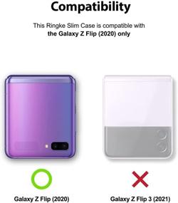 img 3 attached to 📱 Ringke Slim Protective Phone Cover for Samsung Galaxy Z Flip 5G (2020) - Purple, Hard Premium Thin Solid PC with Non-Slip Pad Compatibility