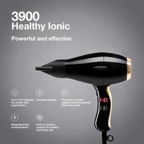 img 3 attached to 💇 Фен для волос Elchim 3900 Healthy Ionic: Профессиональный керамический и ионный фен с 2 концентраторами - Быстросохнущий, тихий, легкий