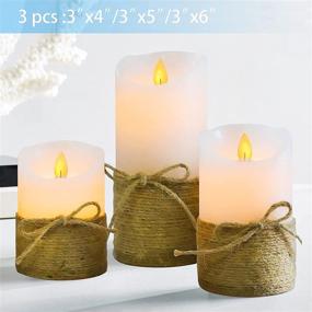 img 2 attached to 🕯️ SILVERSTRO Flameless Candles with Remote, Farmhouse Theme LED Pillar Candles - Perfect for Weddings, Christmas Home Décor