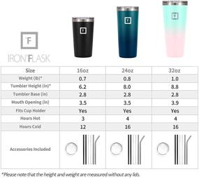 img 3 attached to 24 Oz IRON °FLASK Classic Tumbler - Vacuum Insulated Stainless Steel, Hot Cold, Double Walled Thermo Travel Mug, Water Metal Canteen