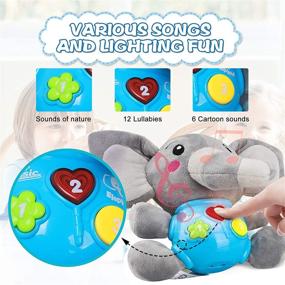 img 2 attached to 🐘 Soothing Plush Elephant Baby Toy - Educational Musical Learning Sensory Toy for 0-36 Months, Music & Light Up Toy for 1 Year Old Boys & Girls - HomeMall