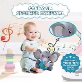 img 1 attached to 🐘 Спокойная плюшевая игрушка для младенцев - образовательная музыкальная сенсорная игрушка для детей от 0 до 36 месяцев, музыкальная и светящаяся игрушка для мальчиков и девочек от 1 года - HomeMall