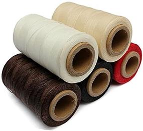 img 4 attached to 🧵 Yalulu 5Pcs Long-lasting 50m 1mm 150D Leather Waxed Thread Cotton Cord String for DIY Handicraft Tool Hand Stitching Thread