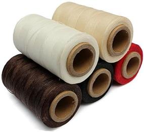 img 3 attached to 🧵 Yalulu 5Pcs Long-lasting 50m 1mm 150D Leather Waxed Thread Cotton Cord String for DIY Handicraft Tool Hand Stitching Thread