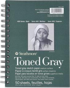 img 3 attached to 📝 Блок для рисования Strathmore Gray, серия 400, тонированная бумага, 5.5x8.5 дюймов, 50 листов.