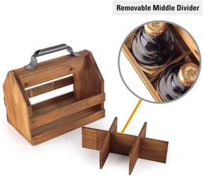 img 2 attached to BARGIFTS Wooden 6 Bottle Bottle Removable Middle Divider