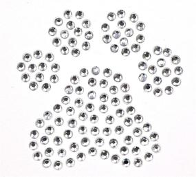 img 1 attached to 🐾 8-Pack Clear Rhinestone Iron On Paw Print Transfers - 2" Each - DIY Bling for Dogs, Cats, and other Animals - Hotfix for a Sparkling Touch