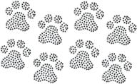 🐾 8-pack clear rhinestone iron on paw print transfers - 2" each - diy bling for dogs, cats, and other animals - hotfix for a sparkling touch logo