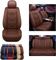 sogloty leather car seat covers auto front rear cushion cover for cars suv pick-up truck seat protector fit set for auto interior accessories with airbags compatible (front rear interior accessories logo
