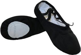 img 2 attached to Danzcue Women's Canvas Split Sole Ballet Shoes: Comfortable Slippers for Ballet Dancing