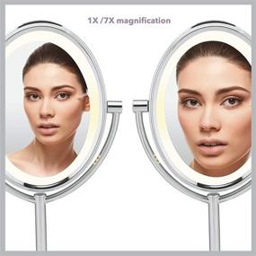 img 1 attached to 🔍 Conair Reflections Double-Sided Incandescent Lighted Vanity Makeup Mirror: Enhance Your Beauty Routine with 1x/7x Magnification & Polished Chrome Finish